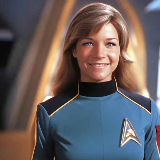 Prompt: Lisa Welchel in a Starfleet uniform