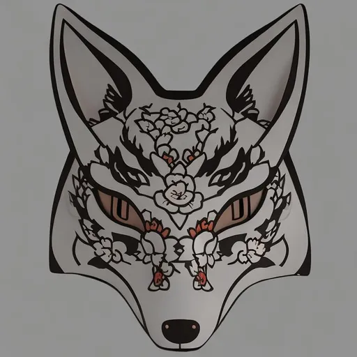 Prompt: show me a beautiful traditional japanese kitsune fox mask with sakura blossoms, 64k, UHD,