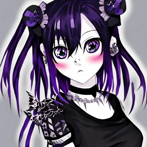 Prompt: goth anime girl 