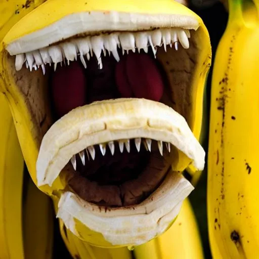 A Monster Banana With Razor Sharp Teeth Eating Anoth Openart