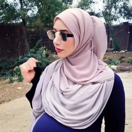 Prompt: Pregnant hijab forever 
