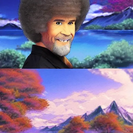 Prompt: bob ross anime


