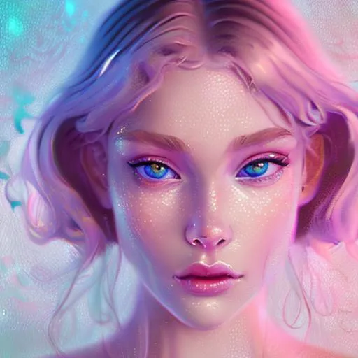 Prompt: fairy goddess, realistic,closeup of face, pastel background