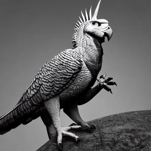 Prompt: Rendering of a African Grey Timneh as a Game of Thrones stylized dragon. Centered shot. 3D, wide shot, cinematic. Wide angle. 