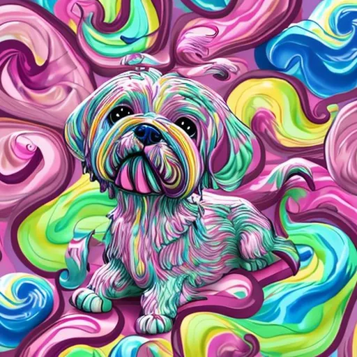 Prompt: Swirled candy dog