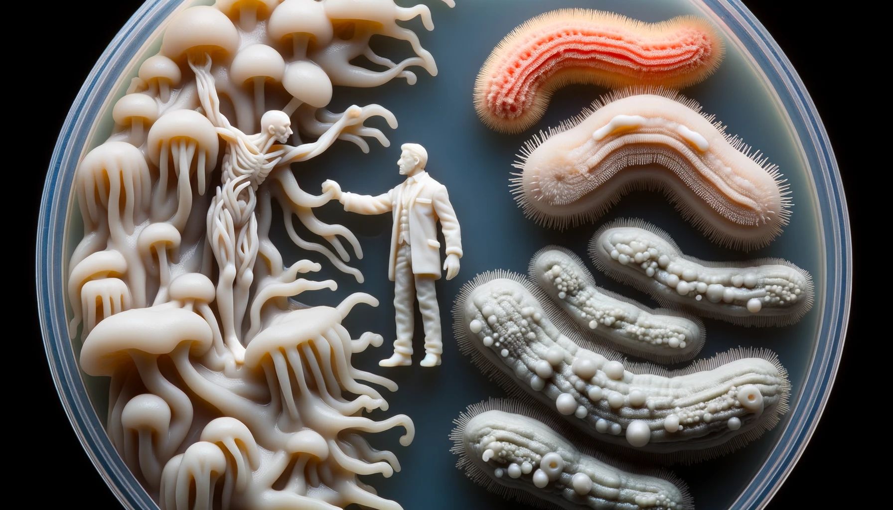 Detailed Macro Image Highlighting Plastic Sculptures