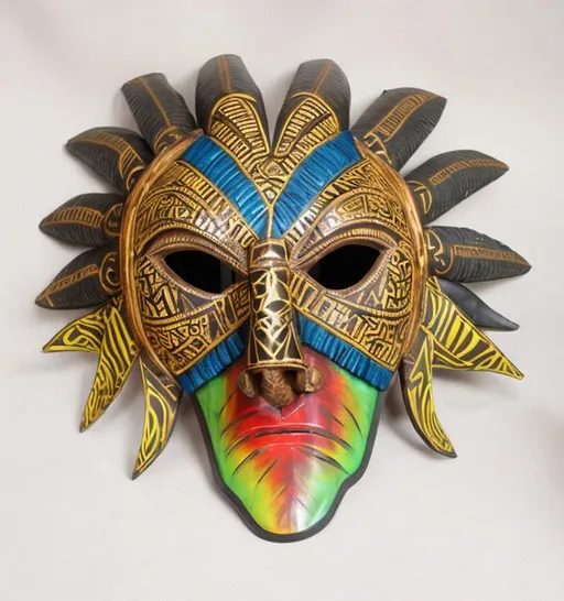 Prompt: African mask in the style of Anne Stokes