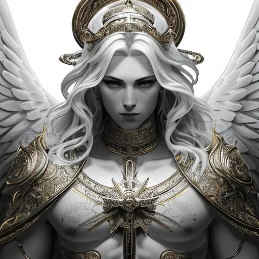 Prompt: Androgynous god + angelic face + +immense detail + A focused male figure, full figure + Full HD render + immense detail + dramatic lighting + well lit + black, character sheet, + fine esoteric symbolism | ultra - detailed realism, soft cinematic lighting, high - quality, engraved | highly detailed |digital painting, artstation, concept art, smooth, sharp focus, Nostalgic, ethereal, nebula, 8k, hyper detailed, intricate detail, photorealistic