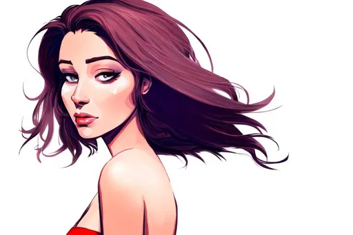 Prompt: Beautiful woman cartoon portrait 