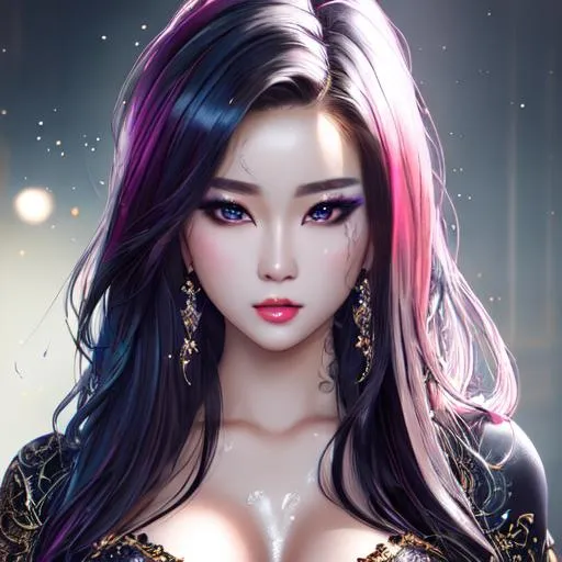 Prompt: masterpiece, splash art, ink painting, beautiful kpop idol, perfect beautiful cute face, perfect proportions, perfect body, intricate hyperdetailed hair, light makeup, sparkling, highly detailed, intricate hyperdetailed shining pupils, full body, lean, sweat, anxious, by Paul “RiotZeronis” Kwon

HDR, UHD, high res, 64k, cinematic lighting, special effects, hd octane render, professional photograph, studio lighting, trending on artstation, bokeh