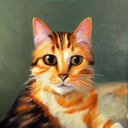 Prompt: oil painting of a cat