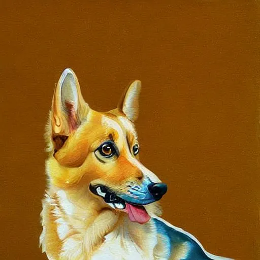 Prompt: fancy doge painting
