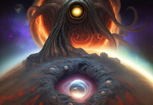 Prompt: Cthulhu, planet and stars in sky, black hole, intricate, masterpiece, hyper detailed, firestorm, 8k, HDR, Highly Detailed, perfect composition, photo real, realistic, super detailed, 8k, high quality, sharp focus, intricate details, highly detailed, masterpiece, (whimsical:1.1), (vibrant:1.1),  (memorable:1.1),(sunny:1.1), (fresh:1.1), (beautiful:1.1), (uplifting:1.1) (Unclear:1.1), (Pixelated:1.1), (Lifeless:1.1), (Unappealing:1.1), (Bad Color Grading:1.1), (Lack of Detail:1.1), (Boring:1.1), (Flat:1.1), (Noisy:1.1), (Low Contrast:1.1), (Unremarkable:1.1), (Uninspired:1.1), (Ugly:1.1), (Badly Processed:1.1), (Artificial:1.1), (Stale:1.1), (Cheap:1.1)
