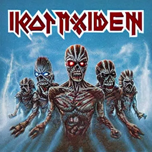 Prompt: iron maiden battle album cover