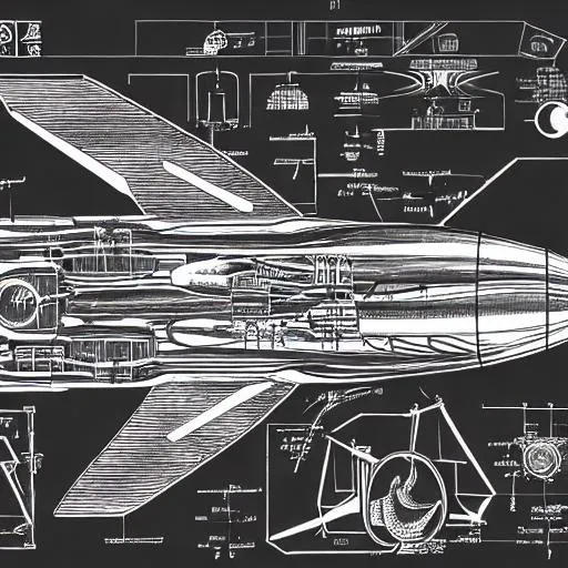 Prompt: space ship schematics