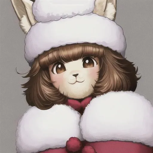 Prompt: alpaca, fluffy hat