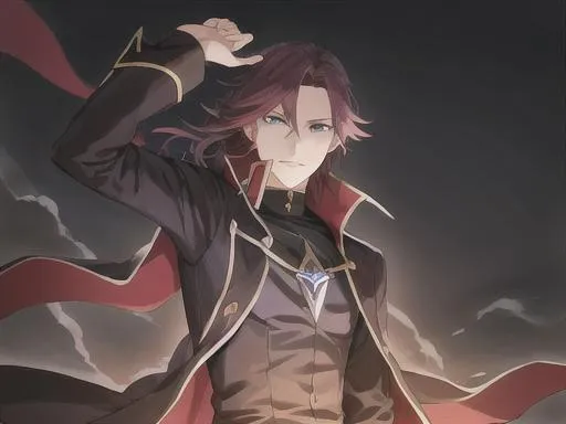long haired male magician casting a fireball