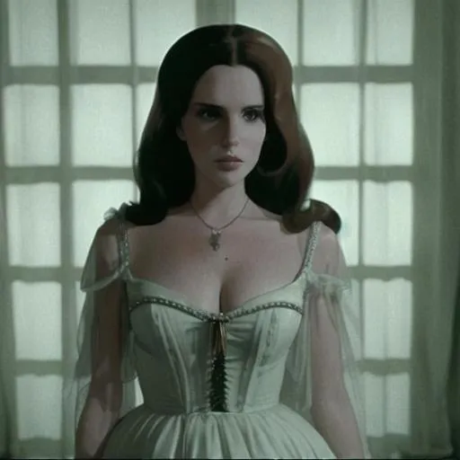 Prompt: film still of lana del rey in the witches