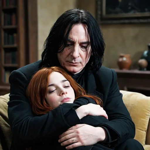 Prompt: Severus and Lily Cuddle