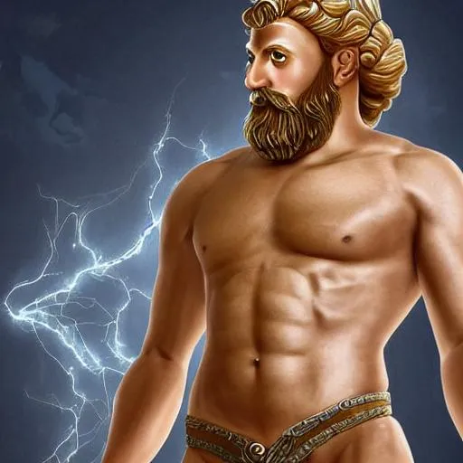 Prompt: realistic greek god zeus 