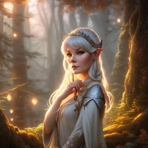 Prompt: DnD character art of {Judi Dench as a wood elf druid}, smooth soft skin, beautiful face, symmetrical, anime wide eyes, soft lighting, detailed face, by leiji matsumoto, stanley artgerm lau, wlop, rossdraws, concept art, digital painting, looking into camera, quaint fantasy forest off in the distance