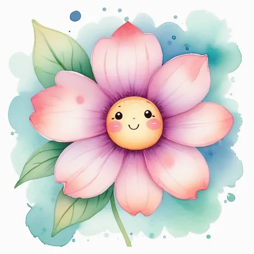 Prompt: Kawaii watercolor a flower