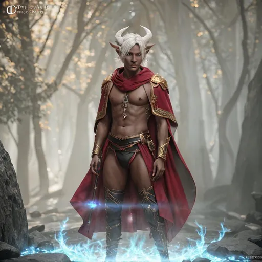 Prompt: male White haired tiefling, dark ash skin, short white horns, black and red robes, oil painting, UHD, hd , 8k eyes, detailed face, big anime dreamy eyes, 8k eyes, intricate details, insanely detailed, masterpiece, cinematic lighting, 8k, complementary colors, golden ratio, octane render, volumetric lighting, unreal 5, artwork, concept art, cover, top model, light on hair colorful glamourous hyperdetailed medieval city background, intricate hyperdetailed breathtaking colorful glamorous scenic view landscape, ultra-fine details, hyper-focused, deep colors, dramatic lighting, ambient lighting god rays, flowers, garden | by sakimi chan, artgerm, wlop, pixiv, tumblr, instagram, deviantart
