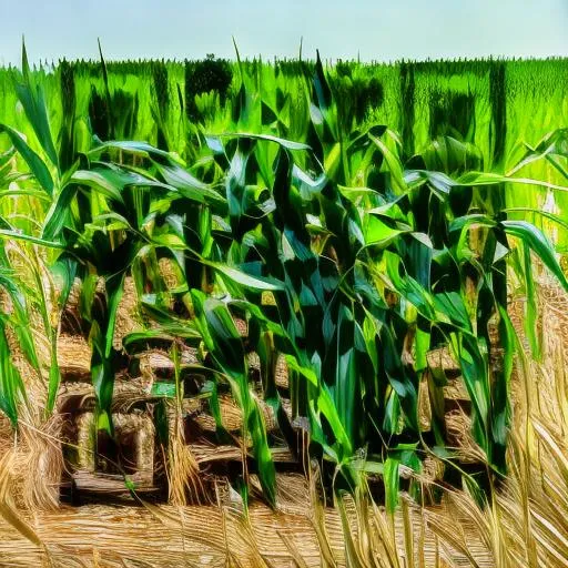 Prompt: green corn field