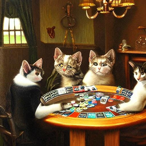 detailed hyper real portrait of cats playing poker | OpenArt