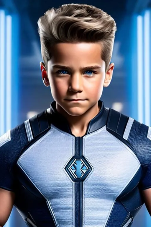 Prompt: High-resolution hyperrealistic photo of x-man cable nathan-summers merged with franklin-richards, photorealistic, highly detailed, uhd, hdr, 64k