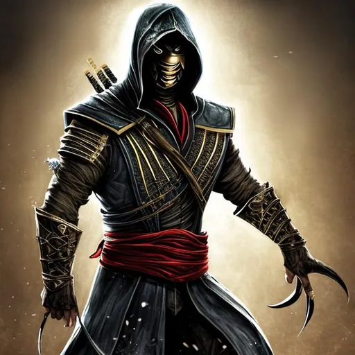 Prompt: Scorpion From Mortal Combat As A Assassin From Assassin's Creed