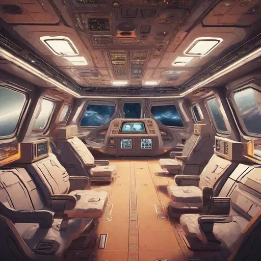 Prompt: Step into the future and imagine life aboard a spaceship! 🚀 From bustling control rooms to cozy living quarters, explore the various facets of existence in space. 🌌✨🛸