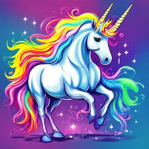 Prompt: colourful unicorn Pegasus