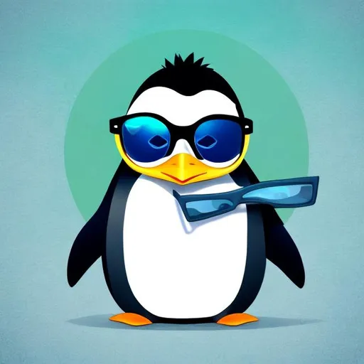 Prompt: A cool penguin with sunglasses 
