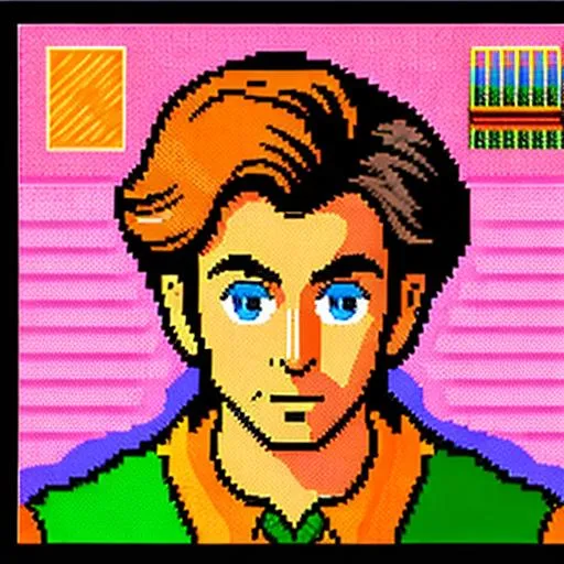 Prompt: retro digital pixelart of a man for DOS SNES with dithering pillow shading 16-bit colour depth masks raster monkey island