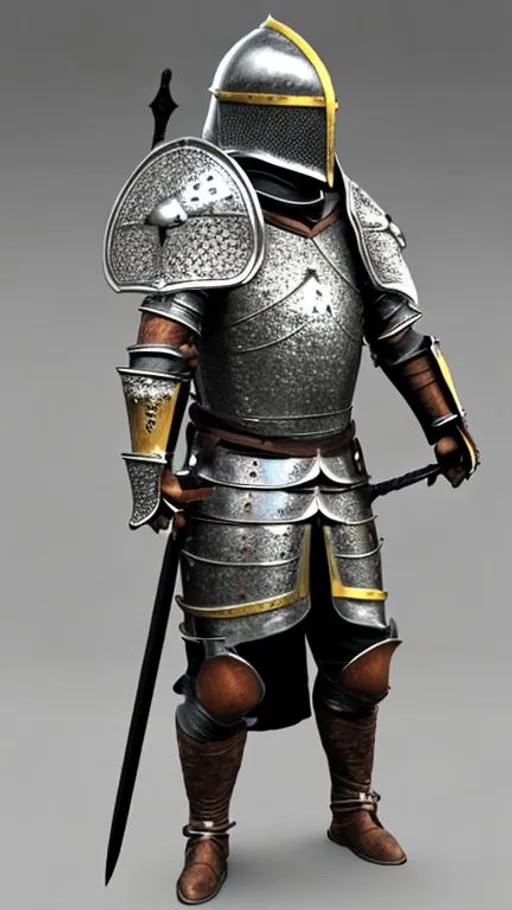 Prompt: medieval knight armor with a zwielhander 