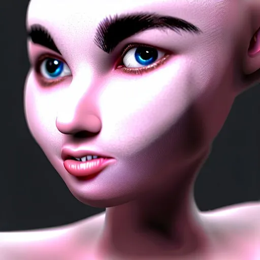 Prompt: Uncanny valley woman