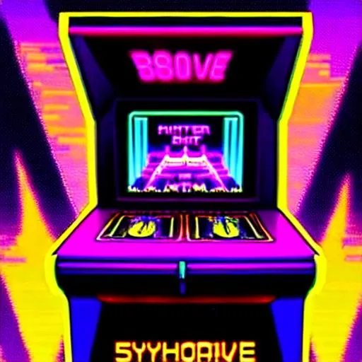 Prompt: synthwave 80's arcade