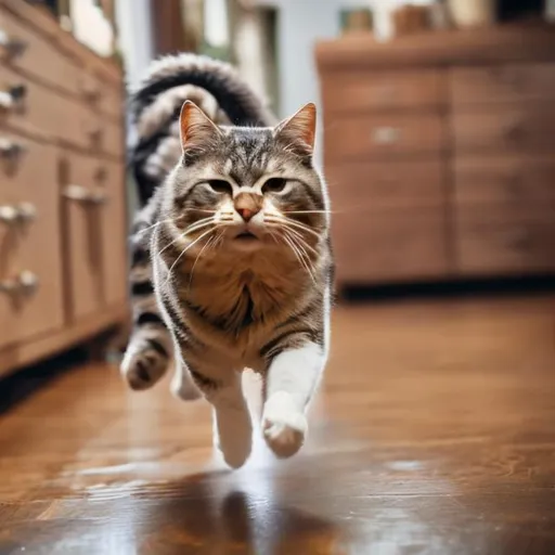 Prompt: Cat running in the house
