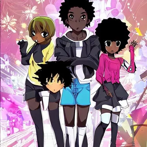 Prompt: Black anime