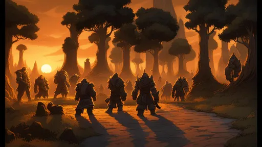 Prompt: world of warcraft image banner whith orcs and humans walking, put a map silhouette on the background