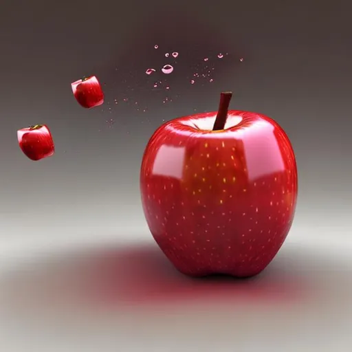Prompt: A falling apple
in 3D
