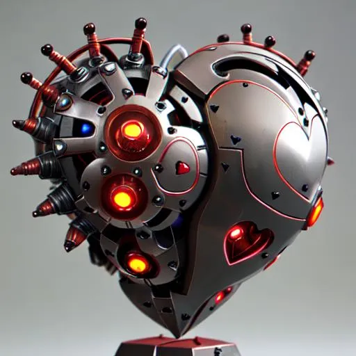 Metal heart of iron robot, best quality, masterpiece