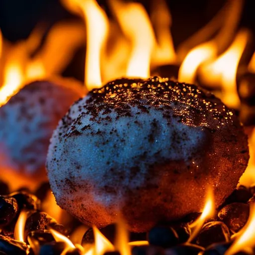 Prompt: Realistic photo of testicles in fire in hd, ultra realistic, highly detailed, 8k. Soft lighting 