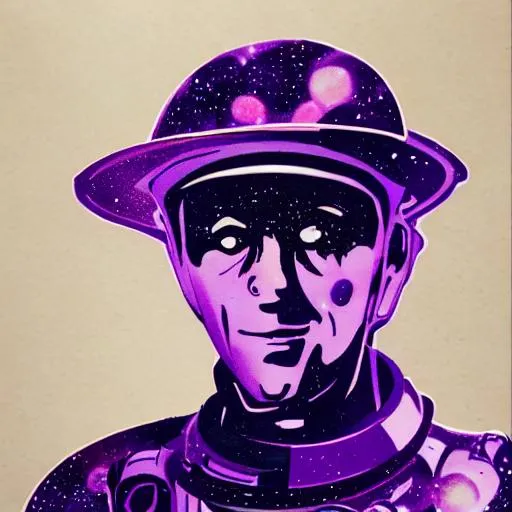 Prompt: purple space man