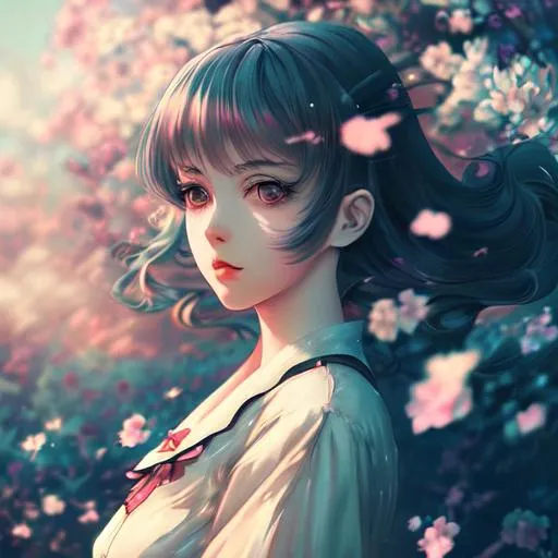Prompt: anime character, background digital painting, digital illustration, extreme detail, digital art, ultra hd, vintage photography, beautiful, aesthetic, style, hd photography, hyperrealism, extreme long shot, telephoto lens, motion blur, wide angle lens, sweet blissful  girl, amazing quality, beautiful