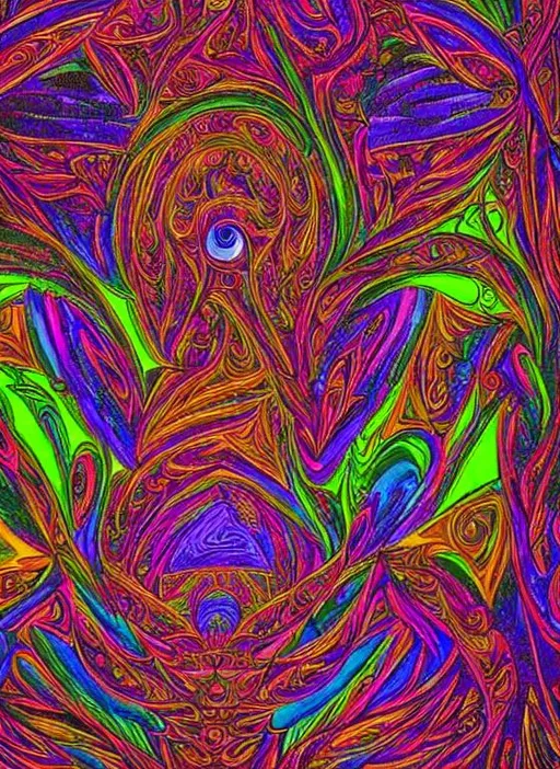 dmt elves, dmt, elves, geometric, trippy, hallucinog... | OpenArt