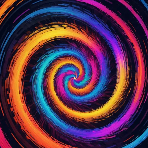 Prompt: Colorful vortex opened by sound waves and color textures, vibrant and dynamic, digital art, swirling patterns, high energy, neon colors, vibrant textures, high quality, digital art, dynamic, abstract, colorful, vibrant, energy, swirling patterns, digital textures, sound wave-inspired, immersive lighting