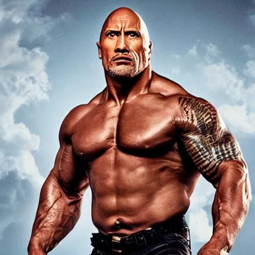 Prompt: highly detailed promo image of dwayne johnson wwe