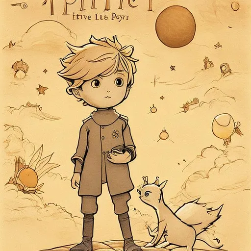 Prompt: the little prince style poster
pencil art
